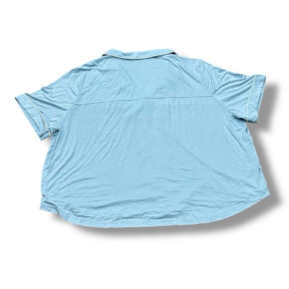 NWT Cozy Earth Women’s Size XXXL 3XL Powder Blue Bamboo Short Sleeve Pajama Top - Picture 5 of 5